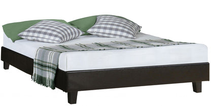 Black Platform Queen Bed with Two Nightstands