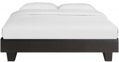 Black Platform Queen Bed with Two Nightstands