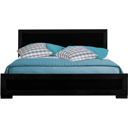 Black Solid and Manufactured Wood Full Bed Frame