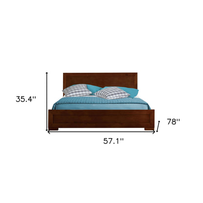 Black Solid and Manufactured Wood Full Bed Frame