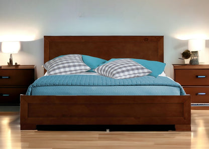 Black Solid and Manufactured Wood Full Bed Frame