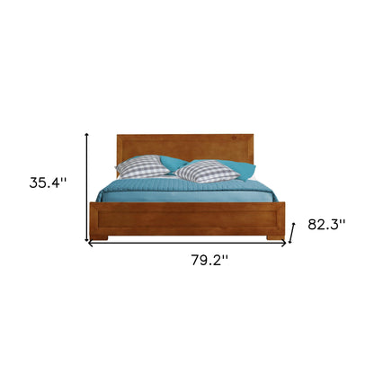 Black Solid and Manufactured Wood Full Bed Frame