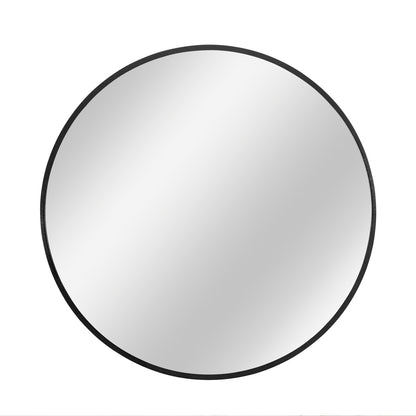 Miroir rond avec cadre en aluminium noir