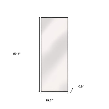 Miroir pleine longueur avec cadre en métal noir de 59 po