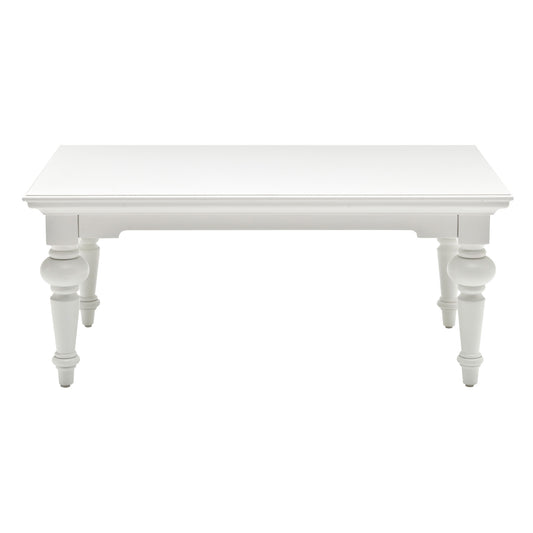 Table basse en bois massif blanc de 47 po