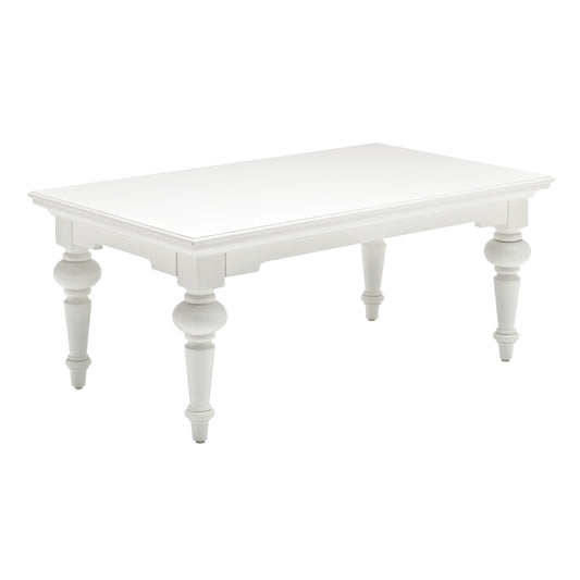 Table basse en bois massif blanc de 47 po