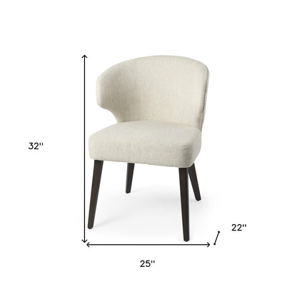 Ivory and Black Wingback Dining Side Chair