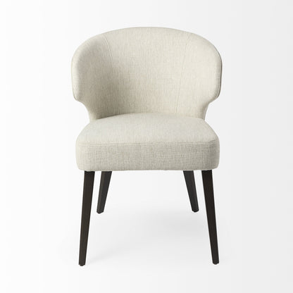 Ivory and Black Wingback Dining Side Chair