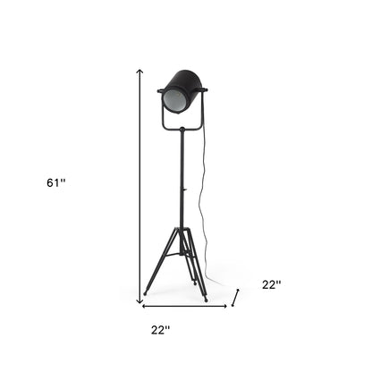 Lampadaire de 61 po noir pour décor de cinéma