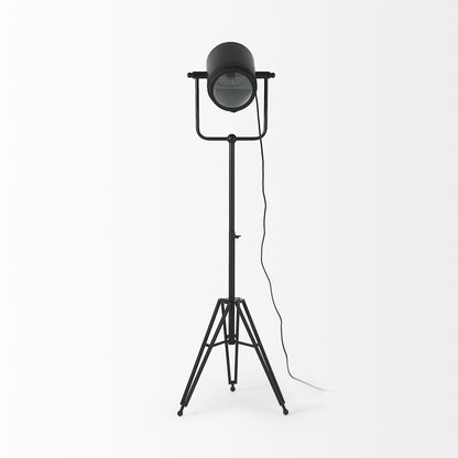 Lampadaire de 61 po noir pour décor de cinéma