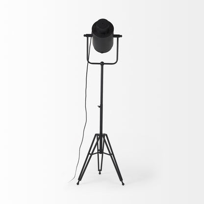 Lampadaire de 61 po noir pour décor de cinéma