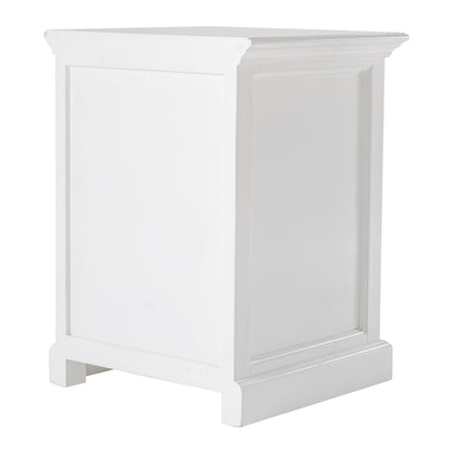 24" Distressed White One Drawer Solid Wood Nightstand