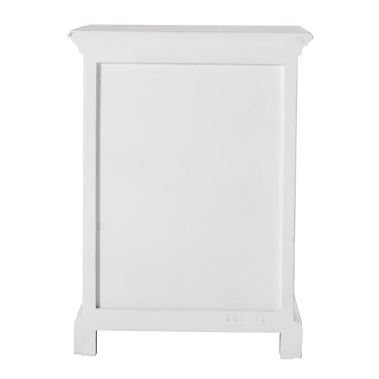 24" Distressed White One Drawer Solid Wood Nightstand