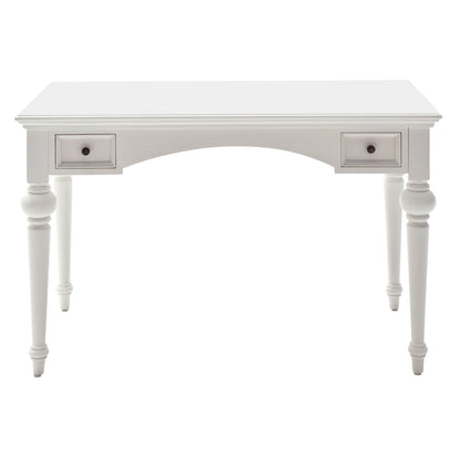 Bureau d'ordinateur blanc de 47 po avec deux tiroirs