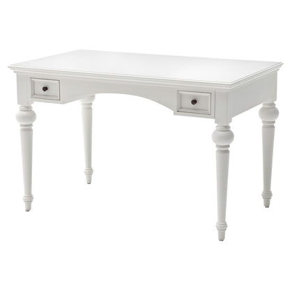 Bureau d'ordinateur blanc de 47 po avec deux tiroirs