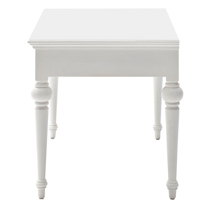 Bureau d'ordinateur blanc de 47 po avec deux tiroirs