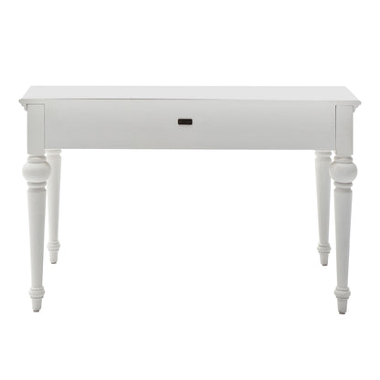 Bureau d'ordinateur blanc de 47 po avec deux tiroirs