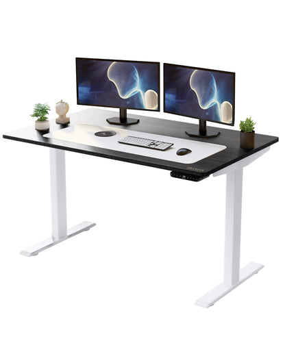 Bureau debout réglable en acier inoxydable noir et blanc de 30 po