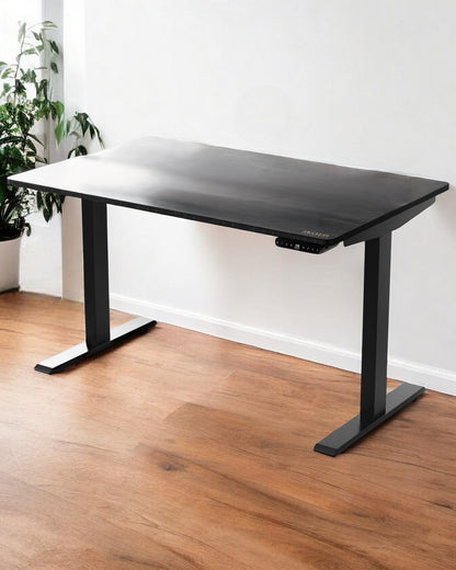 Bureau debout réglable en acier inoxydable noir de 30 po