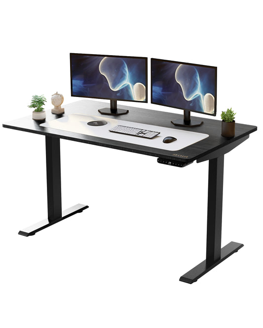 Bureau debout réglable en acier inoxydable noir de 30 po