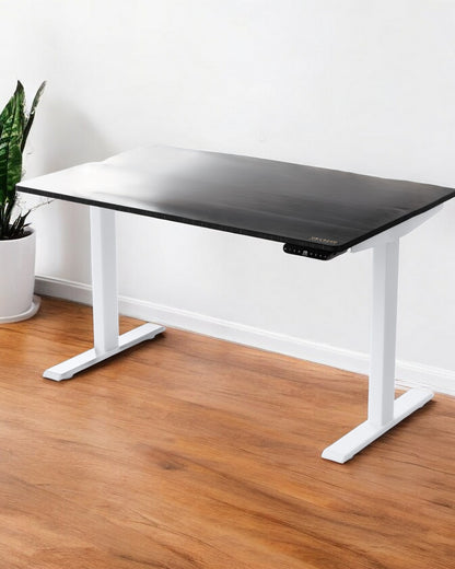 Bureau debout réglable en acier inoxydable noir et blanc de 30 po