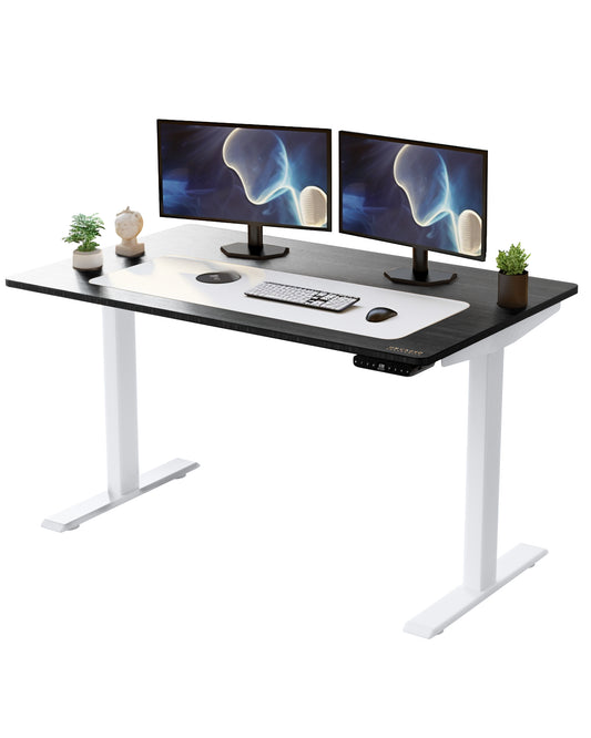 Bureau debout réglable en acier inoxydable noir et blanc de 30 po