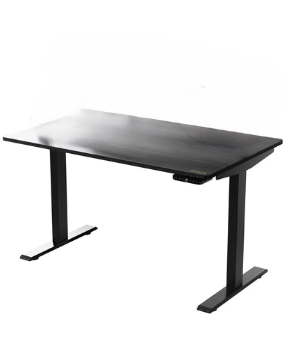 Bureau d'ordinateur réglable en acier inoxydable noir de 30 po