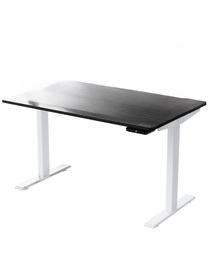 Bureau d'ordinateur réglable en acier inoxydable noir et blanc de 30 po