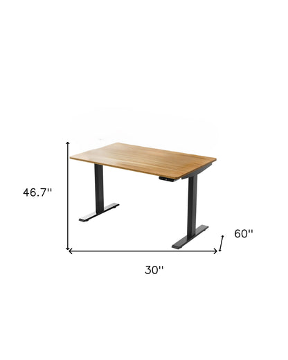 Bureau debout réglable de 30 po marron et noir