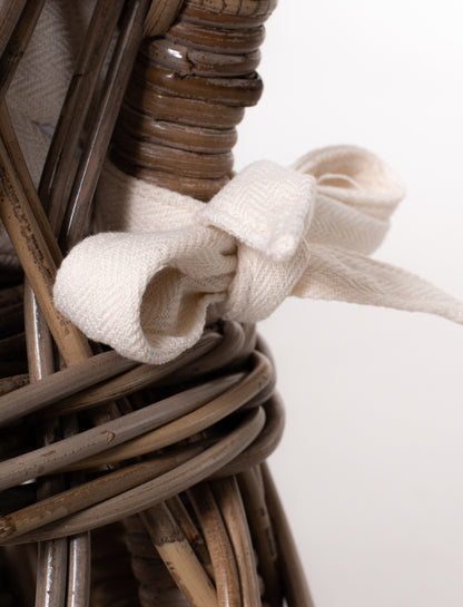 Ensemble de deux chaises en osier à treillis naturel avec coussins d'assise