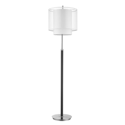 Lampadaire de forme traditionnelle chromé de 62 po avec abat-jour tambour blanc