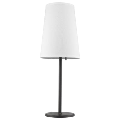 Lampe de table en métal noir de 27 po avec abat-jour conique blanc