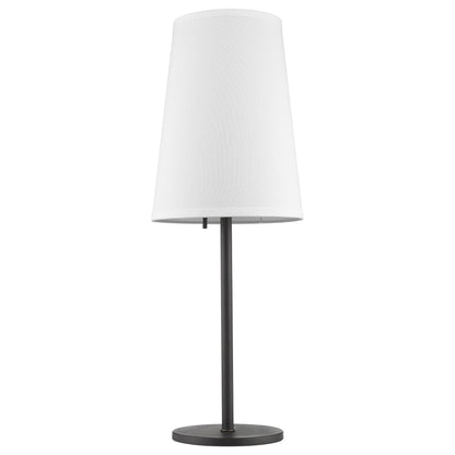 Lampe de table en métal noir de 27 po avec abat-jour conique blanc