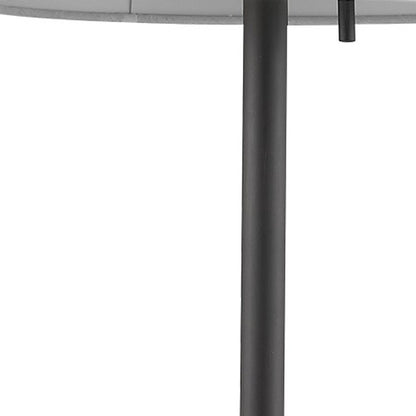 Lampe de table en métal noir de 27 po avec abat-jour conique blanc