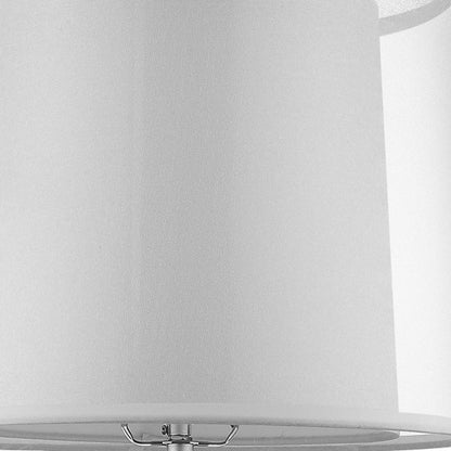 Lampe de table en métal argenté de 31 po avec abat-jour empire blanc