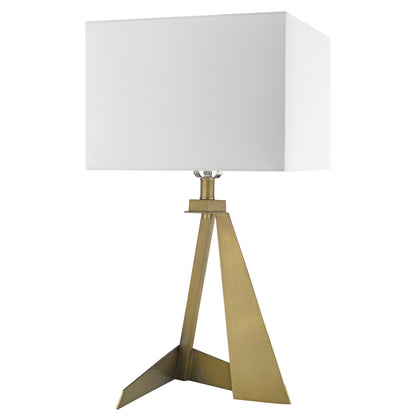 25" Brass Metal Novelty Table Lamp With White Shade