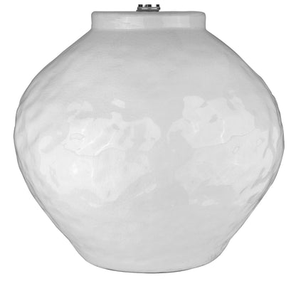 Lampe de table en céramique blanche de 26 po avec abat-jour tambour blanc