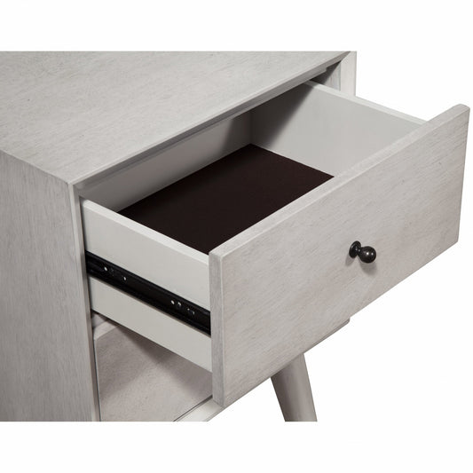 Gray Century Modern Wood 2 Drawer Nightstand