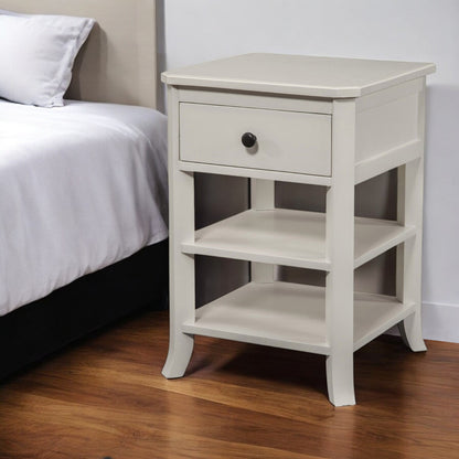 Mahogany White One Drawer Flair Nightstand