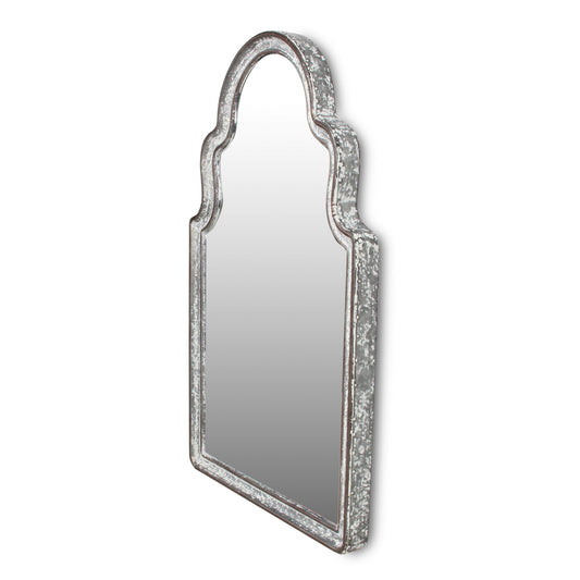 Miroir d'appoint abstrait gris avec cadre en métal de 24 po