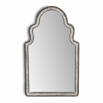 Miroir d'appoint abstrait gris avec cadre en métal de 24 po