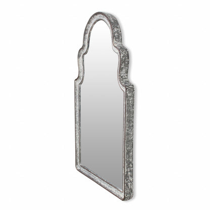 Miroir d'appoint abstrait gris avec cadre en métal de 24 po