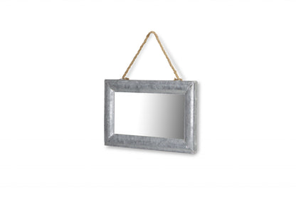 Miroir d'appoint avec cadre en métal argenté de 9 po