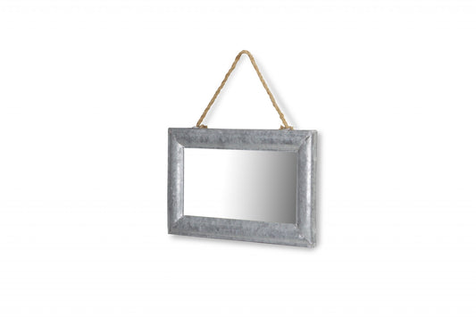 Miroir d'appoint avec cadre en métal argenté de 9 po