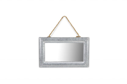 Miroir d'appoint avec cadre en métal argenté de 9 po