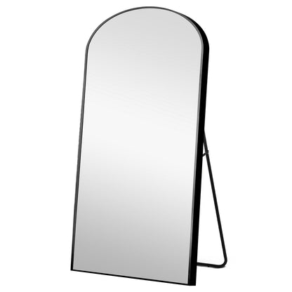 Miroir noir sur pied en arc