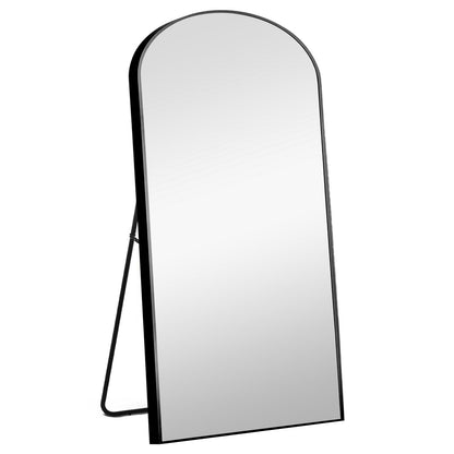 Miroir noir sur pied en arc