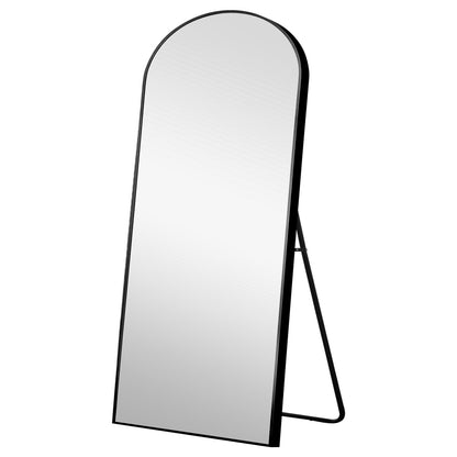 Miroir noir sur pied en arc