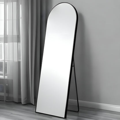 Miroir noir sur pied en arc