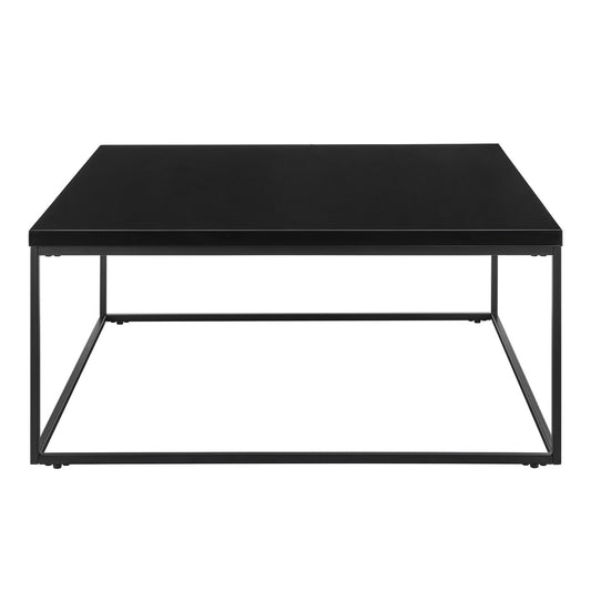 Table basse carrée en métal noir de 35 po